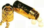 HA91416 - Gold Nitroglycerine Pill Case with Necklace